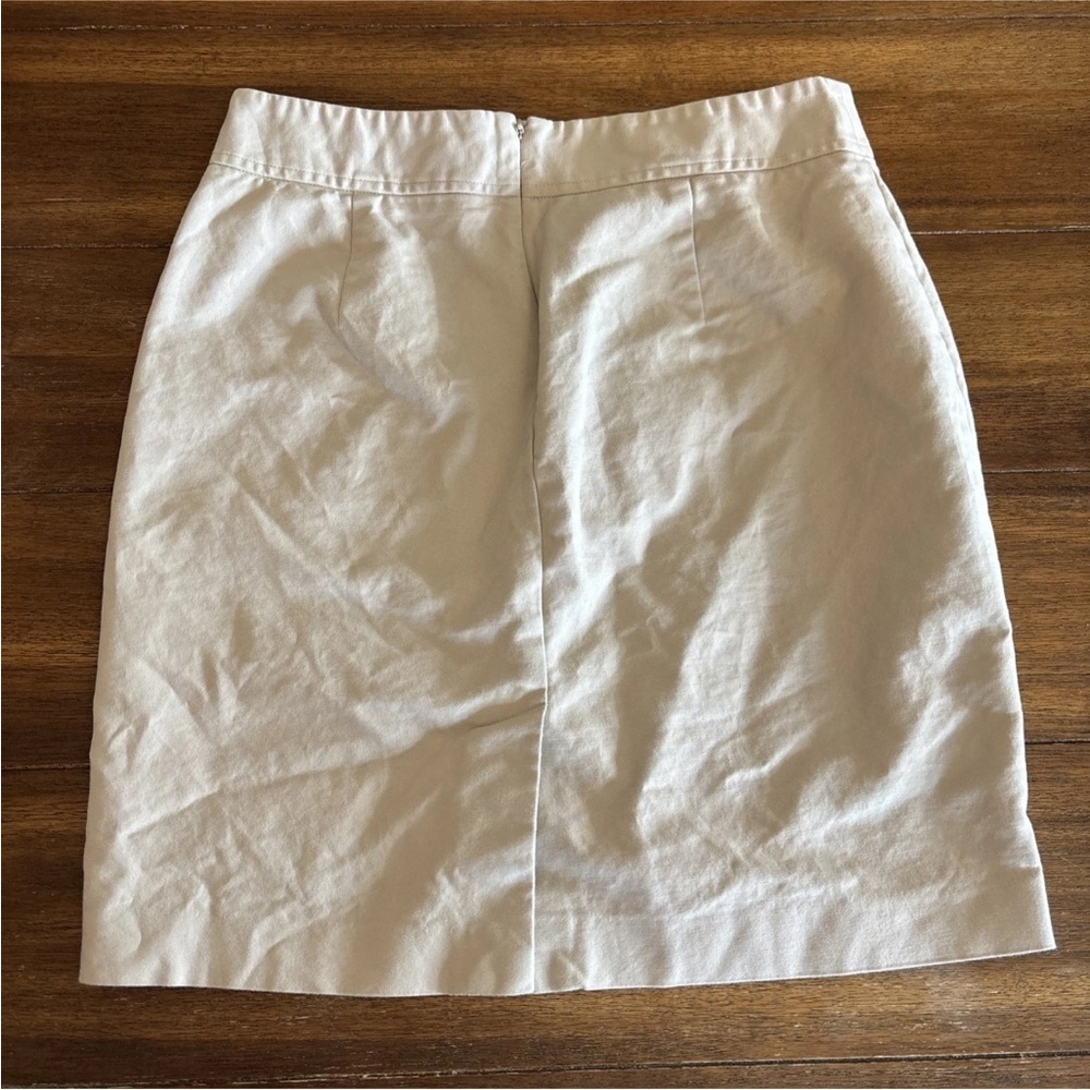 Banana Republic Pencil Skirt Khaki Size 8 Back Zipped Back Slit Knee Length - Picture 6 of 7